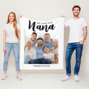 Manta Polar Te Ama Nana Una Foto Personalizada Blanco