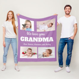 Manta Polar Te Amamos Abuela Púrpura 4 Fotos Niño Familia