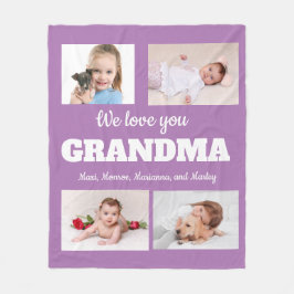 Manta Polar Te Amamos Abuela Púrpura 4 Fotos Niño Familia