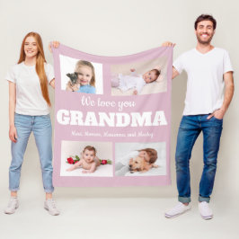 Manta Polar Te Amamos Abuela Rosa 4 Foto Niño Familia