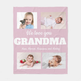 Manta Polar Te Amamos Abuela Rosa 4 Foto Niño Familia