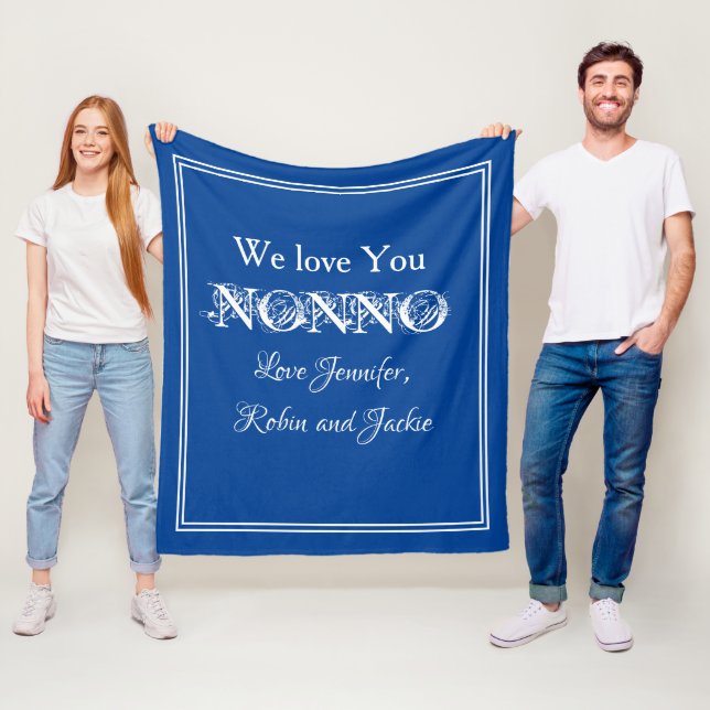 Manta Polar "Te Amamos No" Azul Y Blanco Personalizado (In situ)