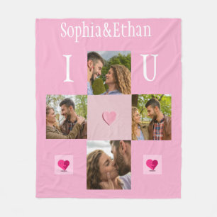 Manta Polar Te amo 4 Foto Fleece Blanket
