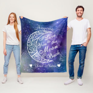Manta Polar Te amo a la luna y a la espalda personalizado