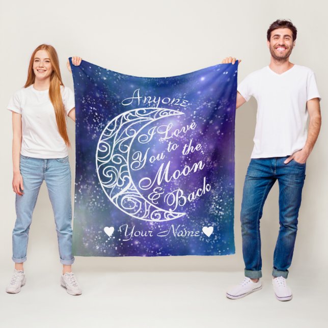 Manta Polar Te amo a la luna y a la espalda personalizado (In situ)