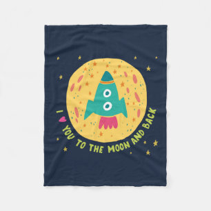Manta Polar Te amo a la luna y al Rocketship trasero
