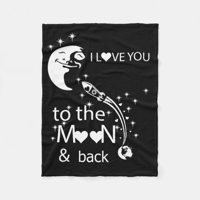 Manta Polar Te amo a la luna y de vuelta (Anverso)