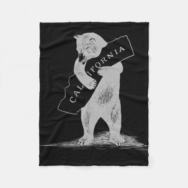 Manta Polar Te amo California - Negro y Plata (Anverso)