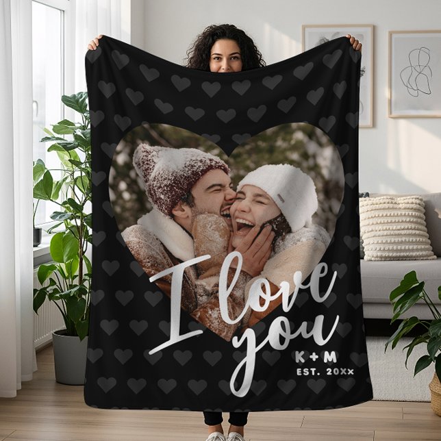 Manta Polar Te Amo Foto de Corazón e Iniciales (Subido por el creador)