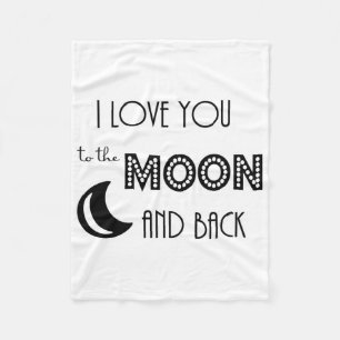Manta Polar te amo hasta la luna y de vuelta negro blanco mode