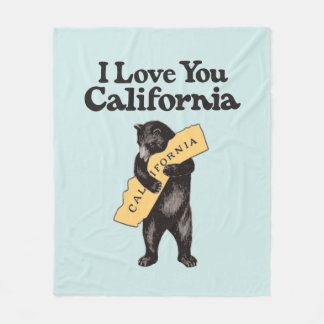 Manta Polar Te amo, Ilustracion de California Vintage