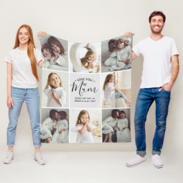 Manta Polar Te Amo Mamá Personalizado con 8 Fotos Manuscrito