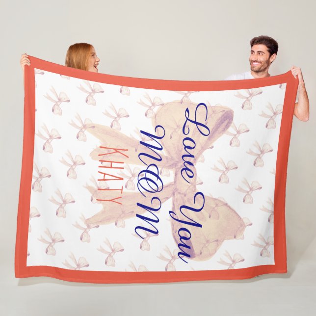 Manta Polar Te Amo Mamá Typografía Día de la Madre moderno (In situ)