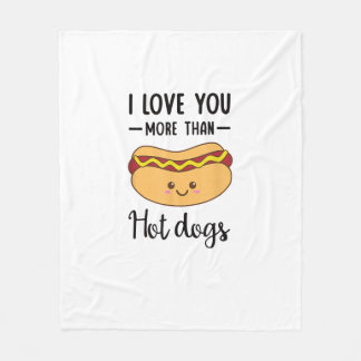 Manta Polar Te amo más que a los hot dogs Chiste divertido de