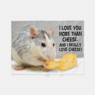 Manta Polar Te amo más que rata del mascota del queso
