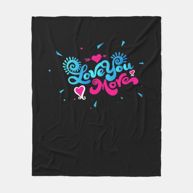 Manta Polar Te Amo Más Tipografía Limpia Estilo  (Anverso)
