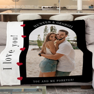 Manta Polar ¡Te amo! moderna y elegante foto romántica