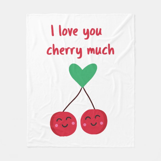 Manta Polar Te Amo Mucho San Valentín Cereza (Anverso)