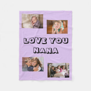 Manta Polar Te Amo Nana 4 fotos Púrpura 