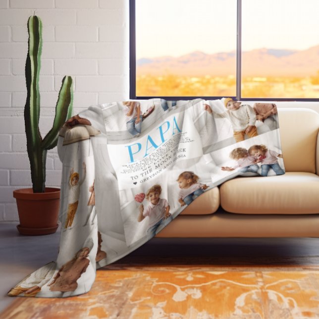 Manta Polar Te amo papá | Collage de fotos de mensajes Persona (Subido por el creador)