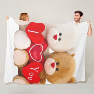 Manta Polar Te Amo" Pareja Teddy Bear