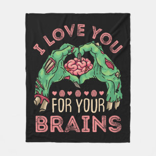 Manta Polar Te amo por tu cerebro El día de San Valentín zombi