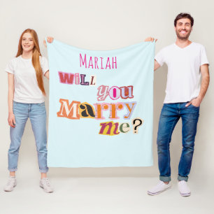 Manta Polar ¿Te casarás conmigo? Propuesta romántica nostálgic