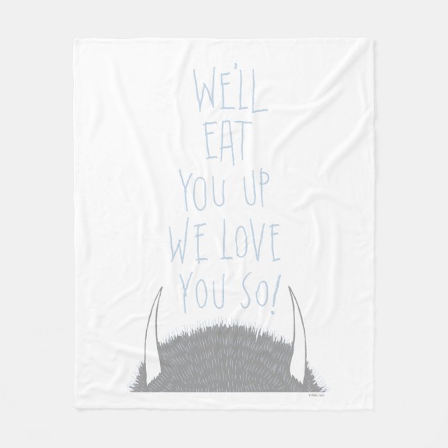 Manta Polar ¡Te Comeremos, te amamos! - Azul (Anverso)