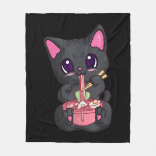Manta Polar Té de burbuja de Kawaii para mujeres Boba Maneki N