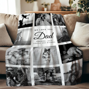 Manta Polar Te queremos DAD moderna de moda negro y blanco