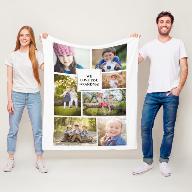 Manta Polar Te queremos familia de fotos de la abuela 7 (In situ)