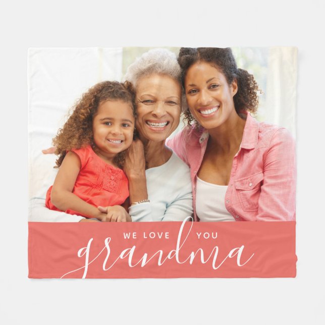 Manta Polar Te queremos foto de Personalizado abuela regalo de (Frente (Horizontal))