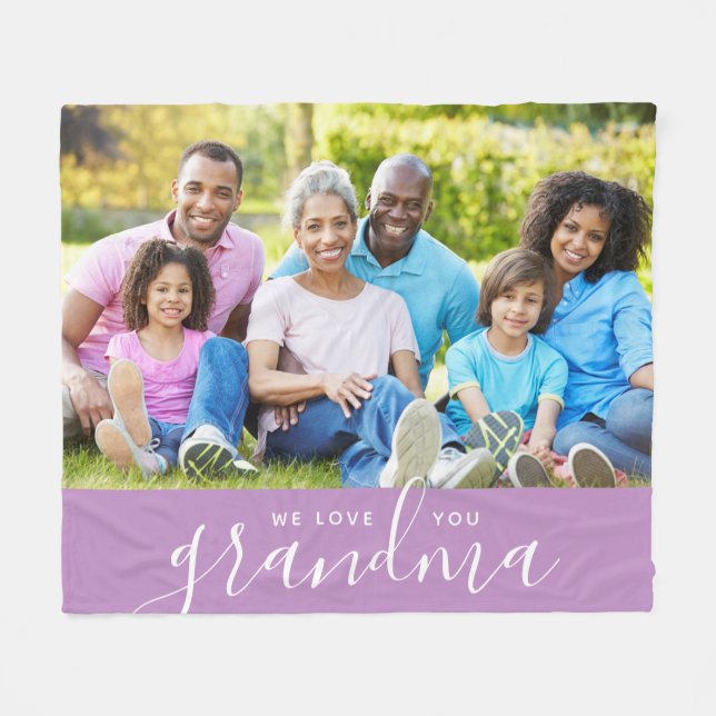 Manta Polar Te queremos foto de Personalizado abuela regalo de (Frente (Horizontal))