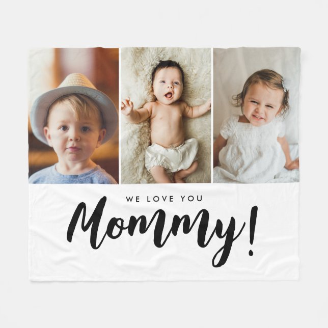Manta Polar Te queremos fotos de mamá Niños (Frente (Horizontal))