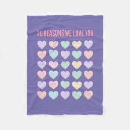 Manta Polar Te quiero - 30 Razones por las que te amamos - 30