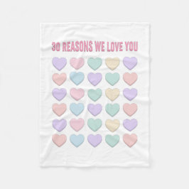 Manta Polar Te quiero - 30 Razones por las que te amamos - 30