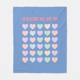 Manta Polar Te quiero - 30 Razones por las que te amamos - 30