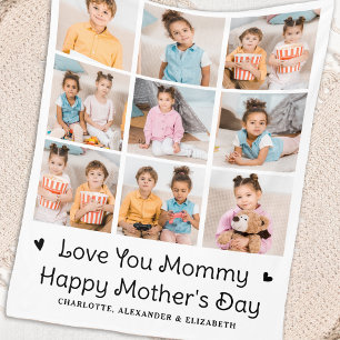 Manta Polar Te quiero, Personalizado MAMÁ, Collage de fotos de
