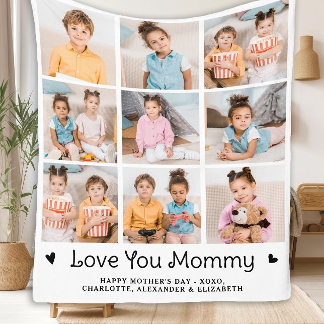 Manta Polar Te quiero, Personalizado MAMÁ, Collage de fotos de (Subido por el creador)