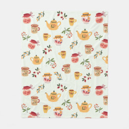 Manta Polar Tea Time Seless Pattern Baby