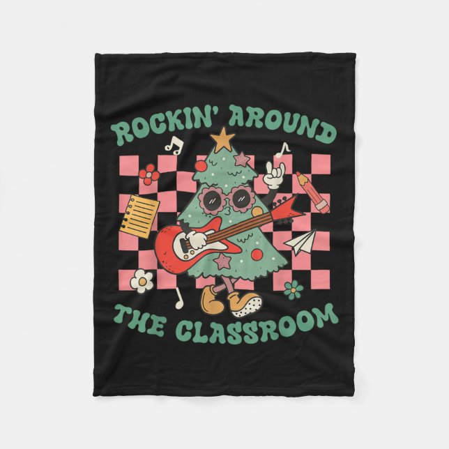 Manta Polar Teacher Christmas Rockin' Around The Clroom Men Wo (Anverso)