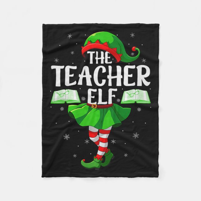 Manta Polar Teacher Elf Christmas Girls Women Elf Squad Xmas F (Anverso)