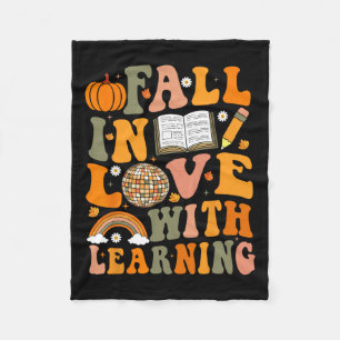 Manta Polar Teacher Fall Shirt Retro Otoño Pumpd del Día de Ac