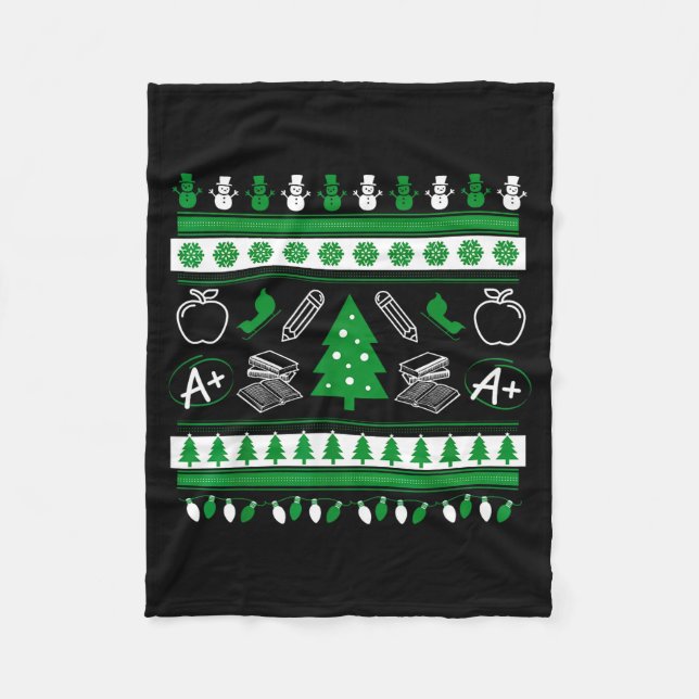 Manta Polar Teacher Ugly Christmas Sweater Instructor Elementa (Anverso)