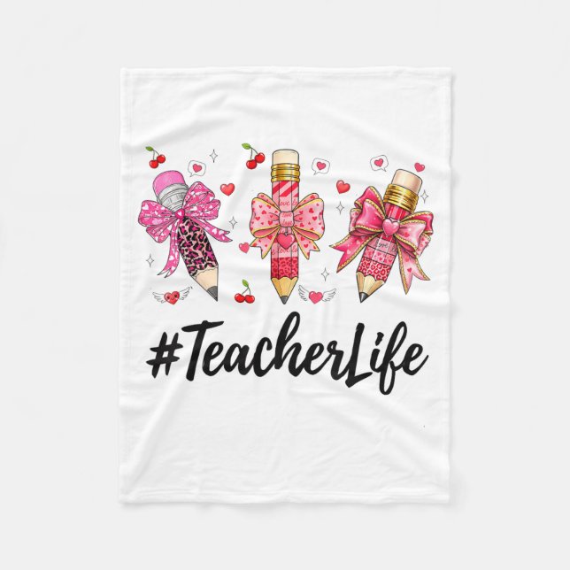 Manta Polar Teacher Valentine Coquette Bow Teacher Valentines  (Anverso)