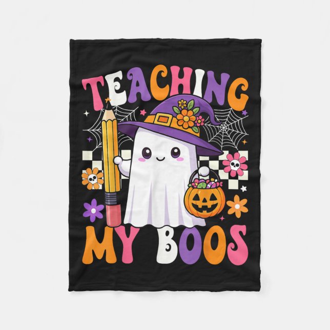 Manta Polar Teaching My Boos Ghost Teacher Cute Pencil Hallowe (Anverso)