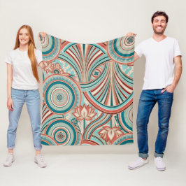 Manta Polar Teal and Coral Nouveau Flow