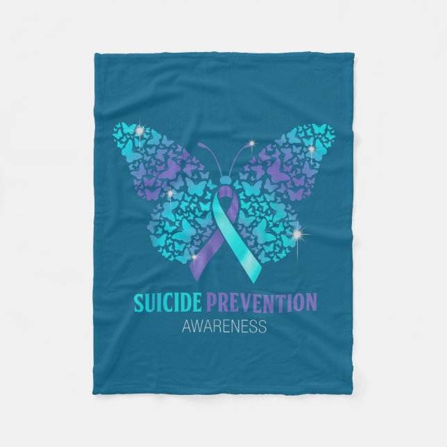 Manta Polar Teal And Purple Butterfly Suicide Prevention Aware (Anverso)