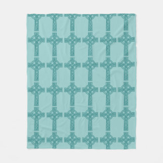 Manta Polar Teal Celtic Cross Blanket