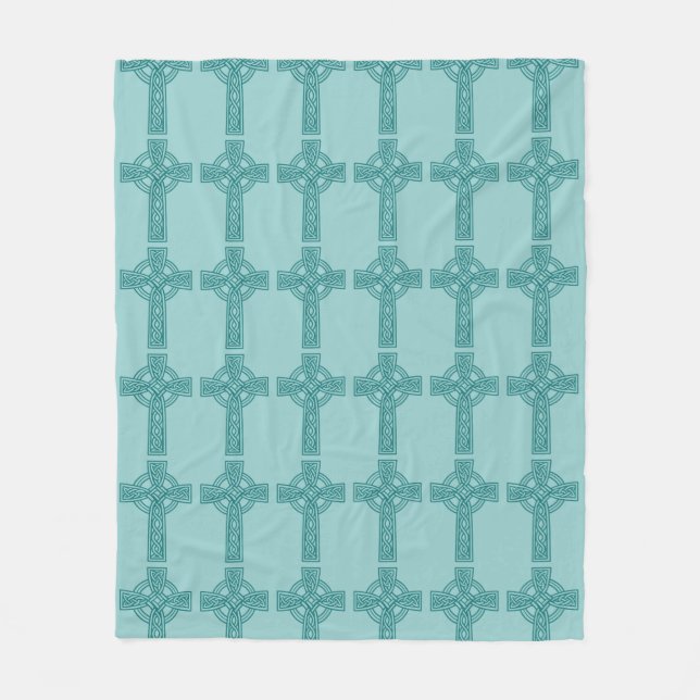Manta Polar Teal Celtic Cross Blanket (Anverso)